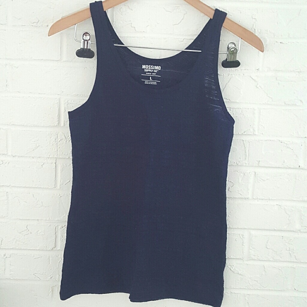 Navy textured tank